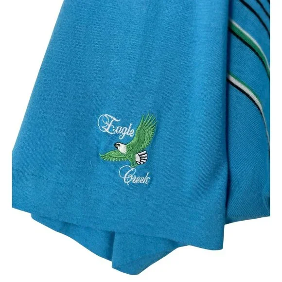 IZOD Club Mens SIze L Multicolor Striped Short Sleeve Polo Shirt Eagle Creek - Picture 4 of 7